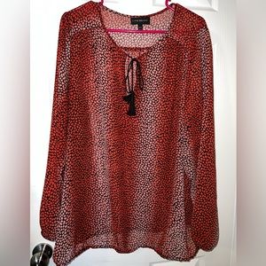 Lane Bryant Size 18/20 Red and black blouse.